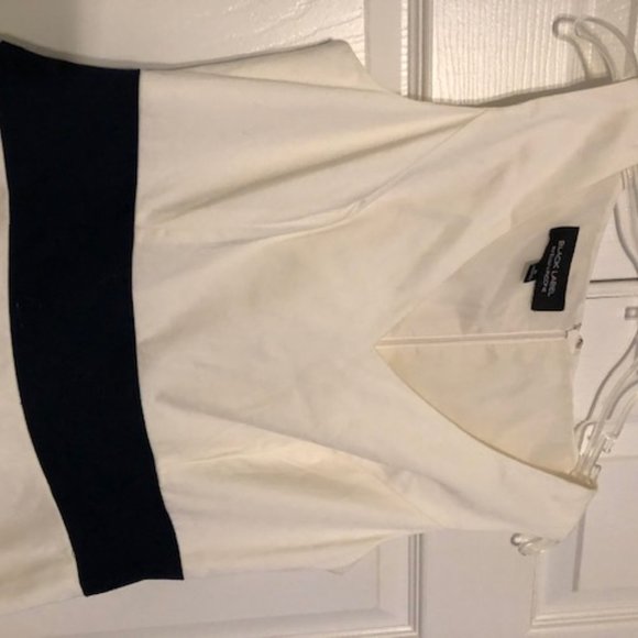 Spring cotton twill dress, A-line, V-neck - Picture 2 of 5